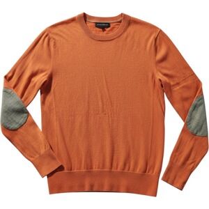 Banana‎ Republic Womens Orange Pima Cotton Cashmere Elbow Patch Sweater Small
